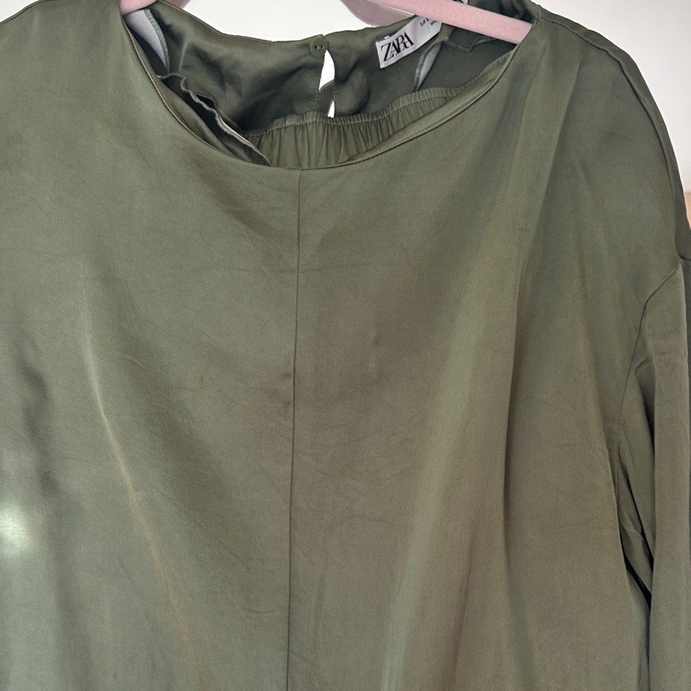Zara Khaki Green Top